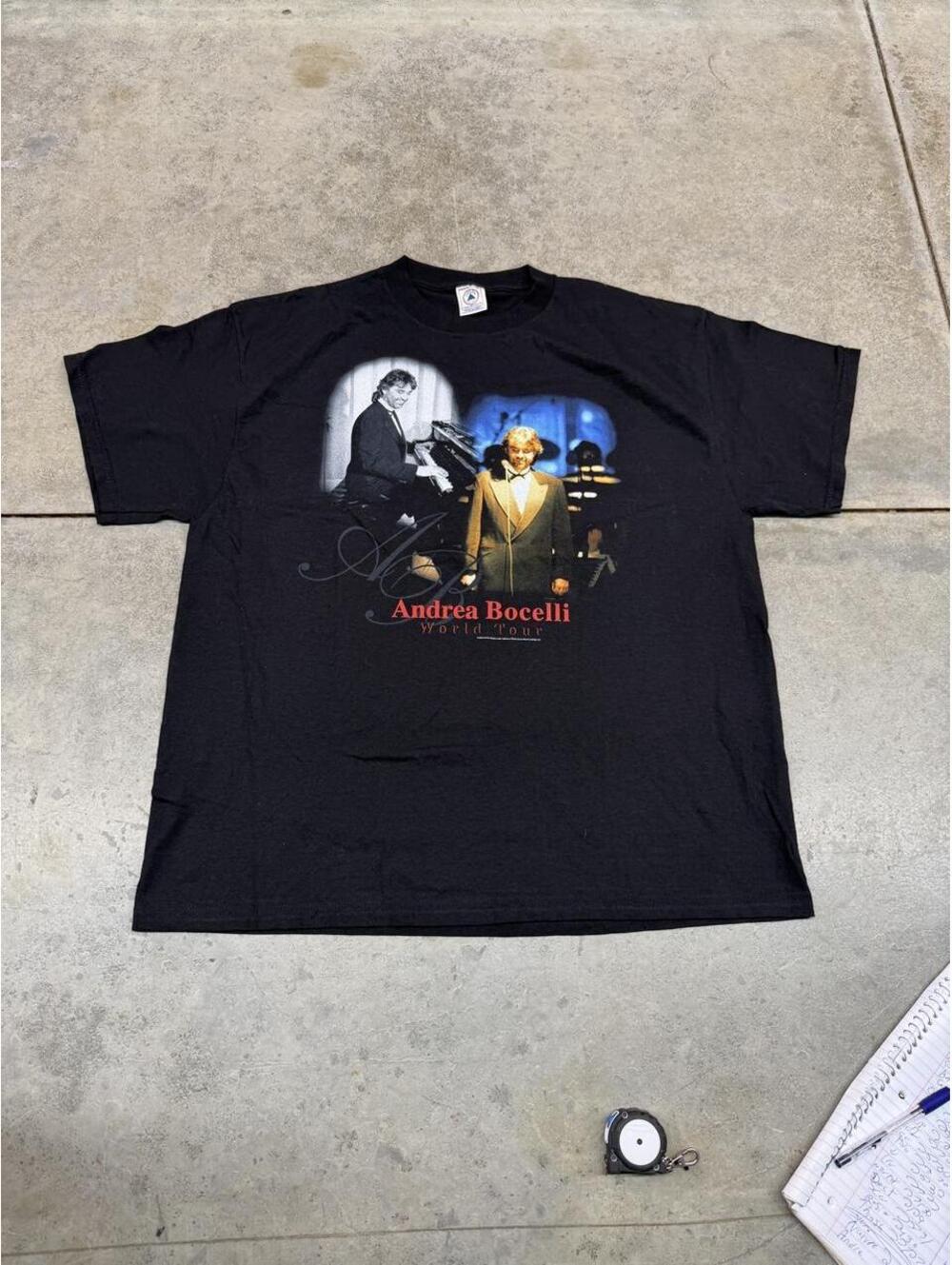 vintage andrea bocelli world tour music composer band shirt size xl
